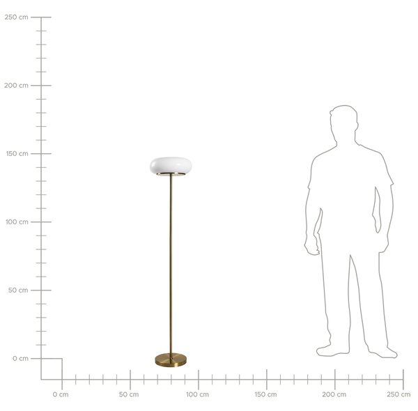 LED stojací lampa NITH se stmívačem Sklo Bílá