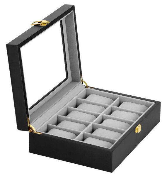 Krabička na hodinky SPRINGOS LEGEND 10 černá/šedá