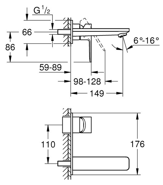 Grohe Lineare umyvadlová baterie pod omítku chrom 19409001
