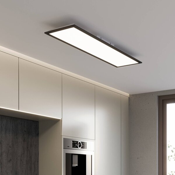 Briloner LED panel Piatto dálkové ovládání 100x25 černá, stmívatelný, Černá, Obývací pokoj / jídelna, kov, Moderní