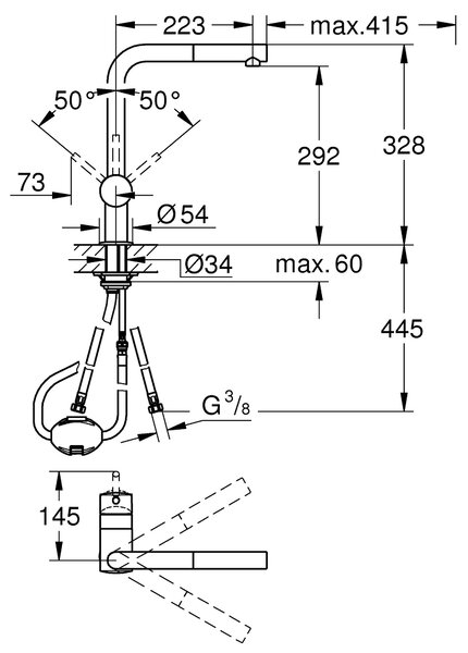 Grohe Minta kuchyňská baterie stojící chrom 32168000