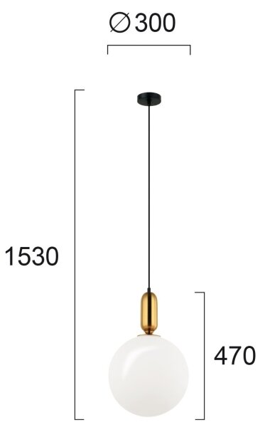 Lustr na lanku NEPTUNE 1xE27/40W/230V zlatá