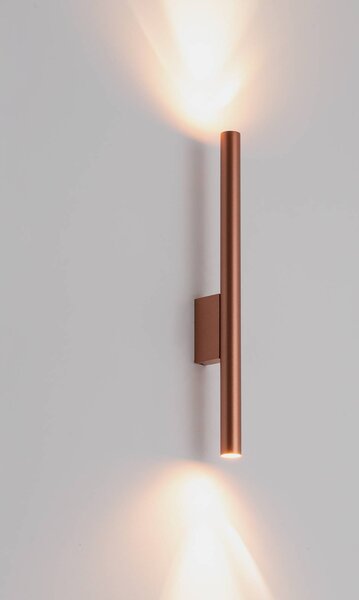Laserové nástěnné svítidlo, měděná barva, kov, výška 40 cm, G9