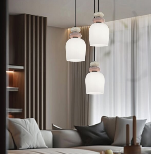 Lustr na lanku HILDA 3xE14/40W/230V černá/hnědá