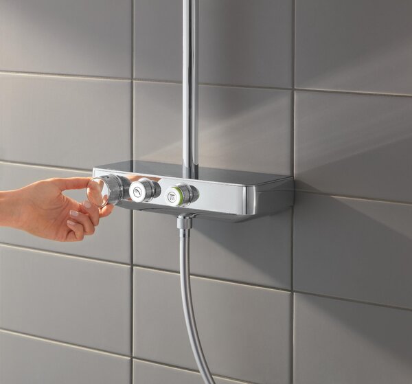 Grohe Euphoria sprchová sada na stěnu s termostatem s dešťovou sprchou chrom 26509000