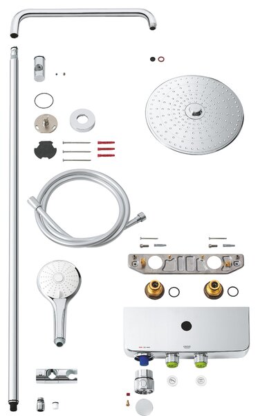 Grohe Euphoria sprchová sada na stěnu s termostatem s dešťovou sprchou chrom 26509000