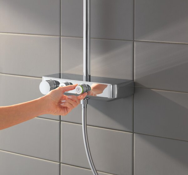 Grohe Euphoria sprchová sada na stěnu s termostatem s dešťovou sprchou chrom 26509000