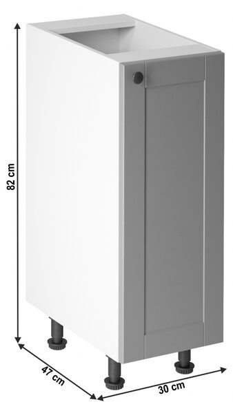 Spodní skříňka, šedá matná / bílá, univerzální, LAYLA D30