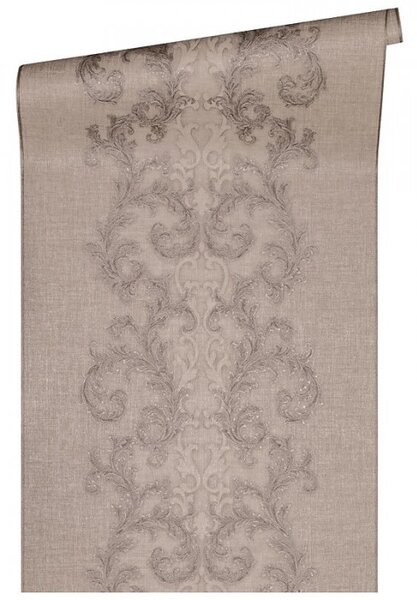 A.S. Création | Vliesová tapeta na zeď Versace 96232-1 | 0,70 x 10,05 m | béžová, šedá, metalická