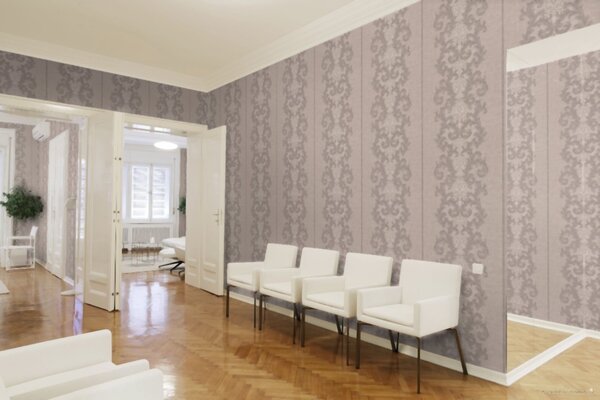 A.S. Création | Vliesová tapeta na zeď Versace 96232-1 | 0,70 x 10,05 m | béžová, šedá, metalická