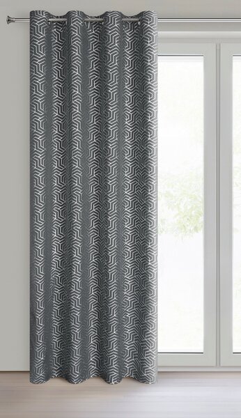 ZÁVĚS NA KROUŽCÍCH SEMI 140X250 CM VZOROVANÁ