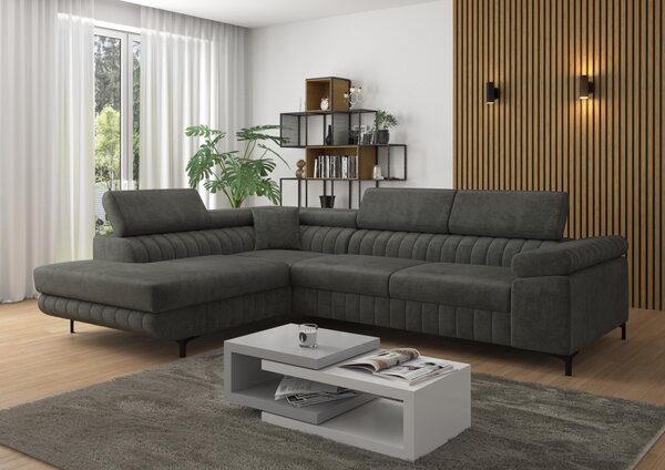 Rohová sedací souprava MILANO, odolná proti skvrnám – Monolith 92, levá