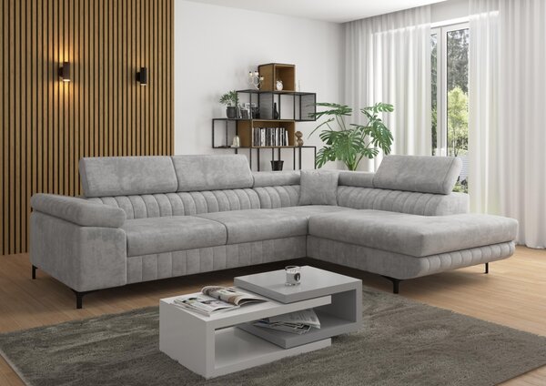 Rohová sedací souprava MILANO, odolná proti skvrnám – Monolith 84, pravá