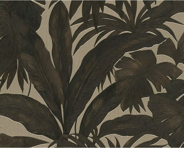 A.S. Création | Vliesová tapeta na zeď Versace 96240-1 | 0,70 x 10,05 m | béžová, hnědá, černá, metalická