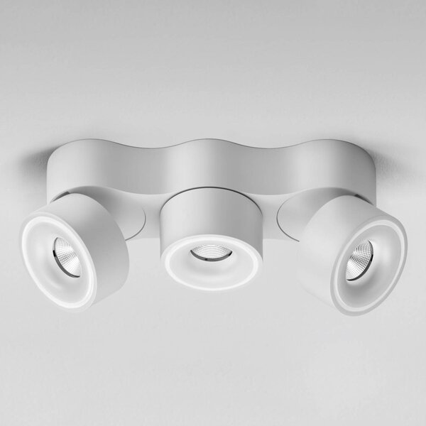 Egger Licht DLS LED reflektor Clippo Trio, 3 plameny, bílý, stmívatelný, stmívatelný, Bílá / opál, Pracovna / kancelář, Hliník, Moderní