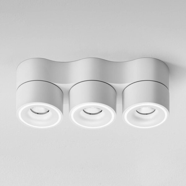 Egger Licht DLS LED reflektor Clippo Trio, 3 plameny, bílý, stmívatelný, stmívatelný, Bílá / opál, Pracovna / kancelář, Hliník, Moderní