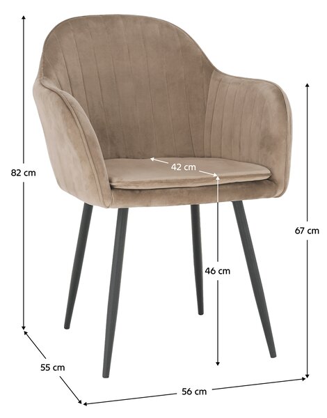 KONDELA Designové křeslo, šedohnědá Taupe Velvet látka, ZIRKON