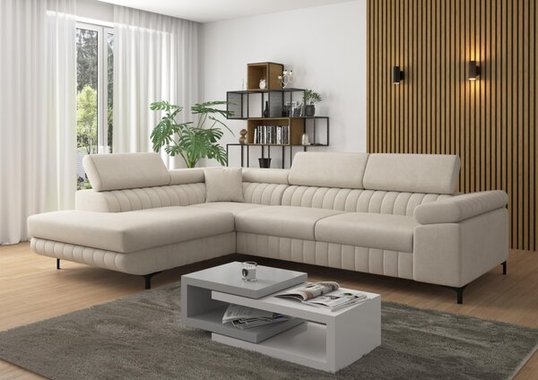 Rohová sedací souprava MILANO, odolná proti skvrnám – Mattvelvet 06, levá