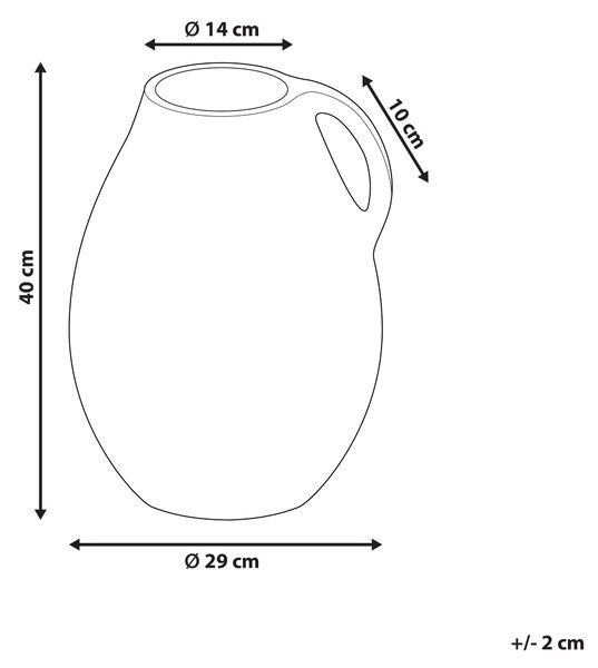 Dekorativní váza KULIM Keramika 40 cm Pískově béžová