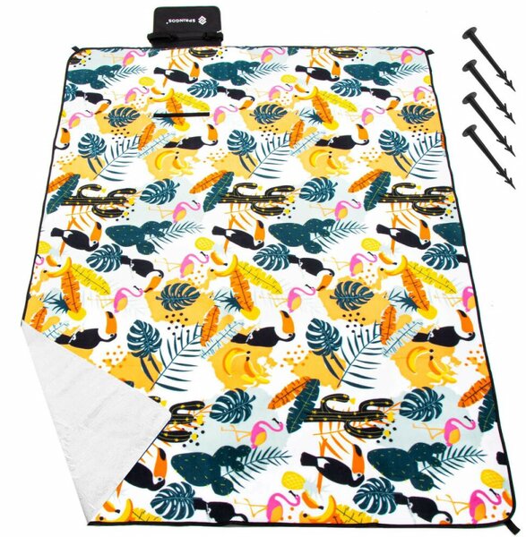 Pikniková deka 200x150 cm SPRINGOS PM042 tropický vzor