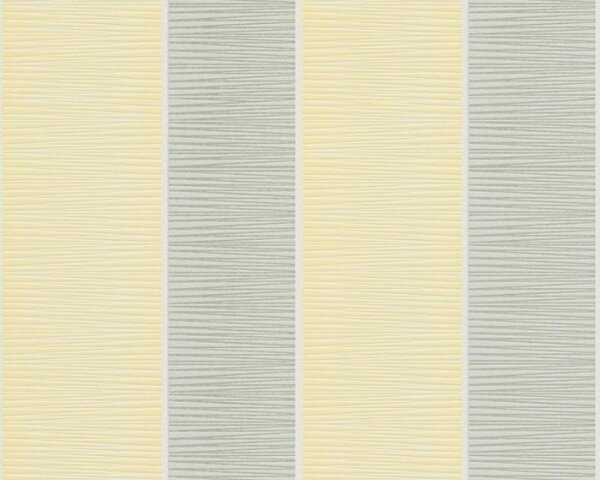 Vliesová tapeta na zeď Schoner Wohnen 9 32455-2 | 0,53 x 10,05 m | bílá, žlutá, šedá, metalická | A.S. Création
