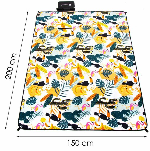 Pikniková deka 200x150 cm SPRINGOS PM042 tropický vzor