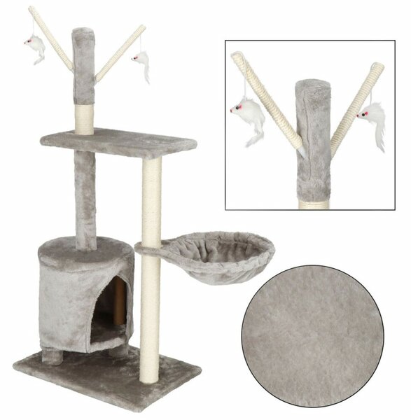 Škrabadlo pro kočky - Domeček s postelí 4 patra 108 cm SPRINGOS PA1037