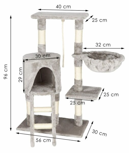 Škrabadlo pro kočky - Domeček se schody 5 pater 96 cm SPRINGOS PA1039