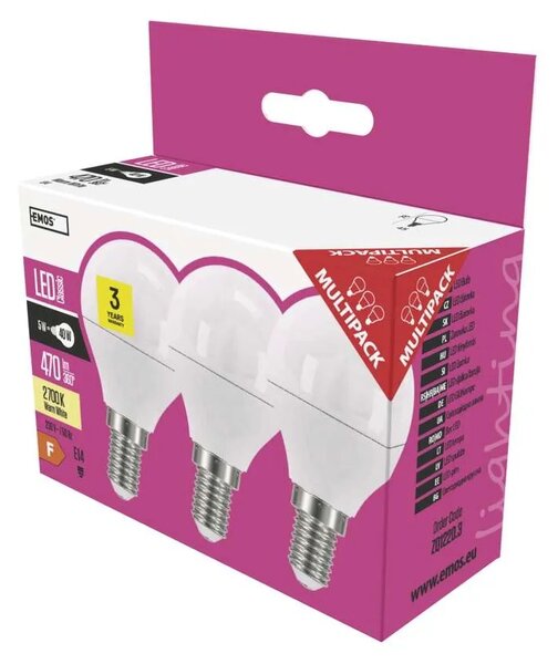 Emos lighting LED žárovka Classic Mini Globe / E14 / 5 W (40 W) / 470 lm / teplá bílá 1525731211