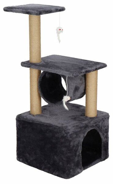 Škrabadlo pro kočky - Domeček s tunelem 4 patra 62 cm SPRINGOS PA1038