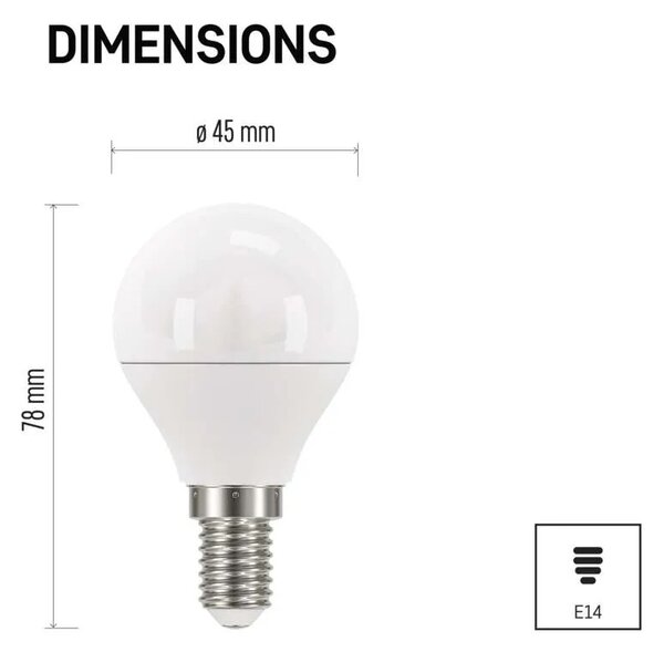 Emos lighting LED žárovka Classic Mini Globe / E14 / 5 W (40 W) / 470 lm / teplá bílá 1525731211