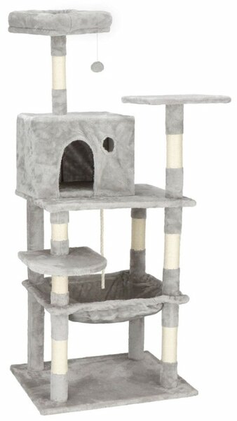 Škrabadlo pro kočky - Domeček s houpacím křeslem 6 pater 145 cm SPRINGOS PA1049