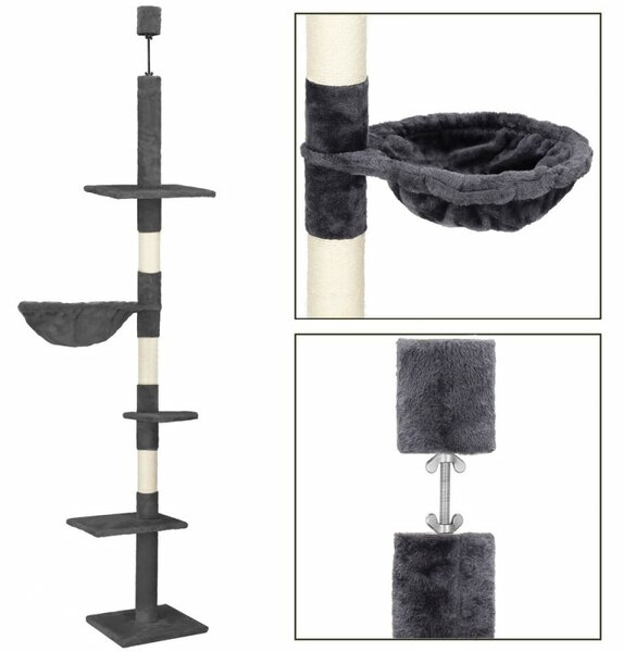 Škrabadlo pro kočky - Věž s odpočívadly 4 patra 240-265 cm SPRINGOS PA1051