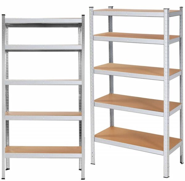 2x Kovový regál 180x90x40 cm 5 polic SPRINGOS HA5161