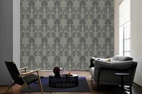 A.S. Création | Vliesová tapeta na zeď Luxury Wallpaper 30544-4 | 0,52 x 10 05 m | béžová, šedá, metalická