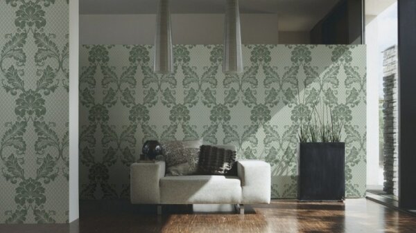 A.S. Création | Vliesová tapeta na zeď Luxury Wallpaper 30544-3 | 0,52 x 10 05 m | šedá, zelená