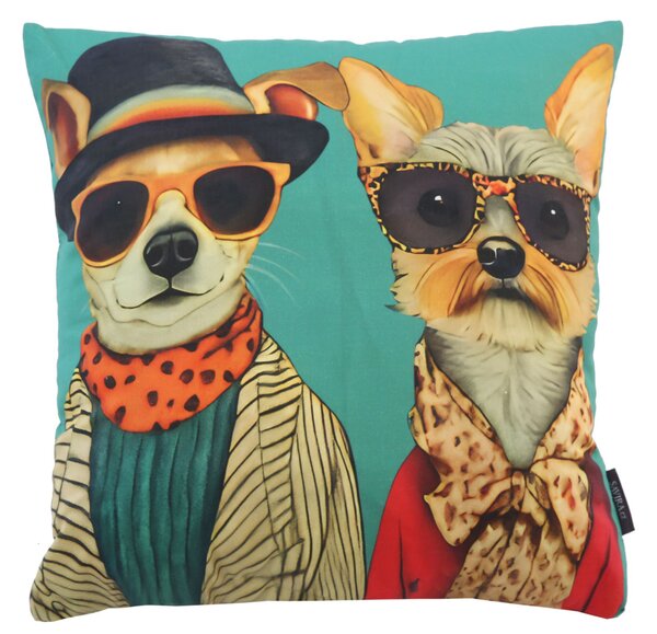 XPOSE® Set povlaků na polštář POP-ART DOG (digitální tisk) 43x43 cm - set 4ks
