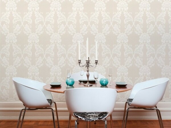 A.S. Création | Vliesová tapeta na zeď Luxury Wallpaper 30544-1 | 0,52 x 10 05 m | bílá, metalická, krémová