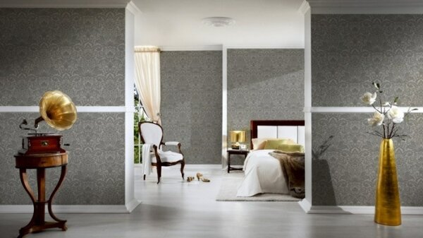 A.S. Création | Vliesová tapeta na zeď Luxury Wallpaper 30545-3 | 0,52 x 10 05 m | šedá, metalická