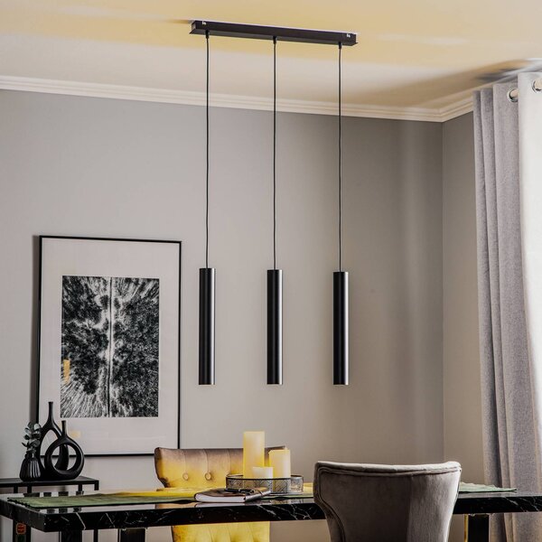 Nowodvorski Lighting Závěsné světlo Eye, černé, tříramenné, stmívatelný, Černá, Obývací pokoj / jídelna, kov, Moderní