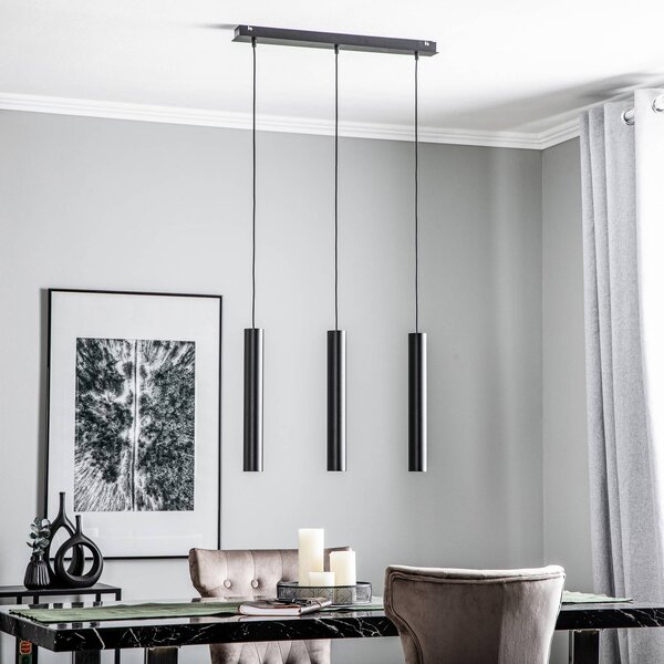 Nowodvorski Lighting Závěsné světlo Eye, černé, tříramenné, stmívatelný, Černá, Obývací pokoj / jídelna, kov, Moderní