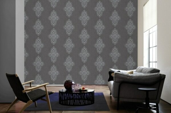 A.S. Création | Vliesová tapeta na zeď Luxury Wallpaper 31945-4 | 0,53 x 10,05 m | šedá, metalická
