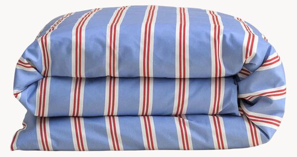 Povlak na přikrývku z bavlněného saténu Sky Blue Stripes