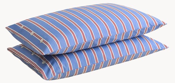 Sada povlaků na polštáře z bavlněného perkálu Striped Blue, 2 díly