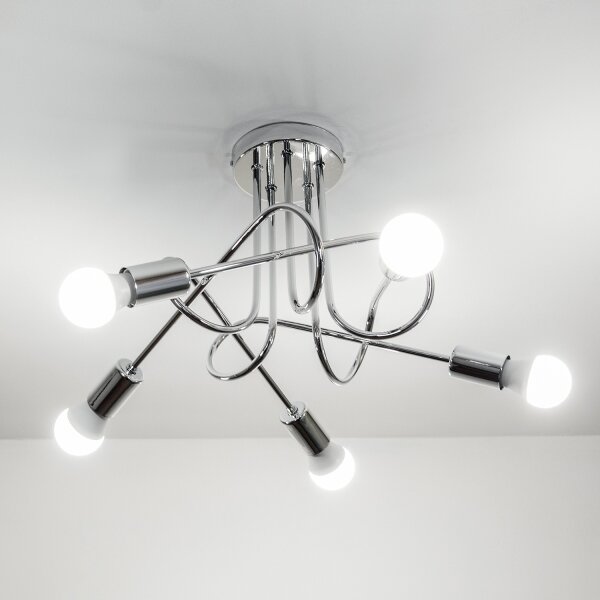 Přisazený lustr OXFORD 5xE27/15W/230V lesklý chrom