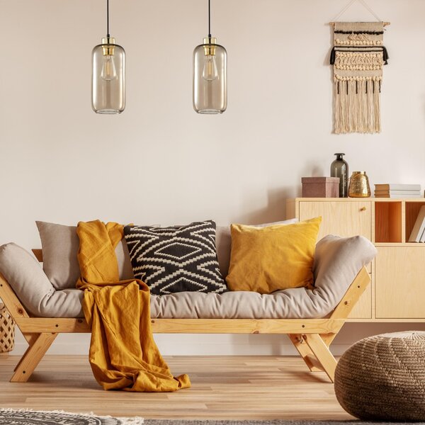 TK Lighting Marco závěsné svítidlo 1x15 W černá-hnědá 3314