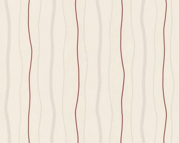 A.S. Création | Vliesová tapeta na zeď Simply Stripes 2495-31 | 0,53 x 10,05 m | červená, krémová