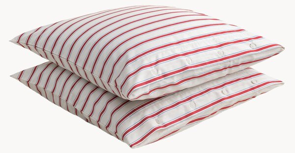 Sada povlaků na polštáře z bavlněného perkálu Striped Coral, 2 díly