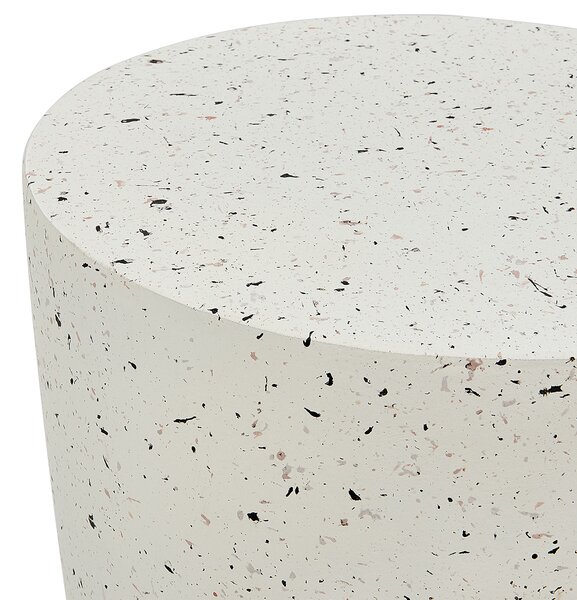 Odkládací stolek EDOLO 37 cm 37 cm Terrazzo efekt Bílé terrazzo