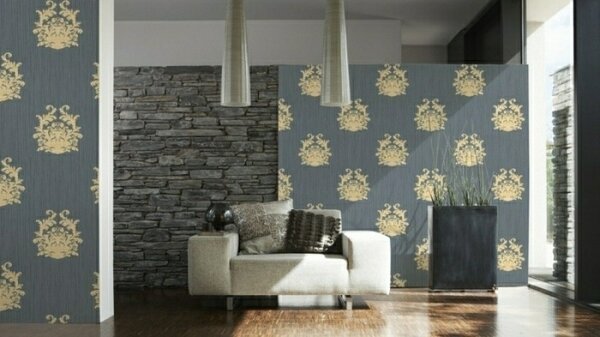 A.S. Création | Vliesová tapeta na zeď Nobile 95861-5 | 0,70 x 10,05 m | šedá, metalická, krémová